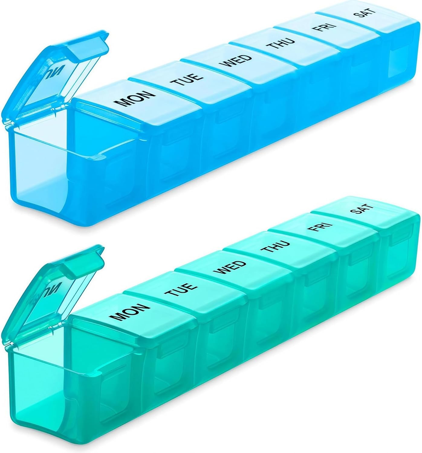 Weekly Pill Organizer Large 2 Packs, Extra Large Travel Pill Organizers
