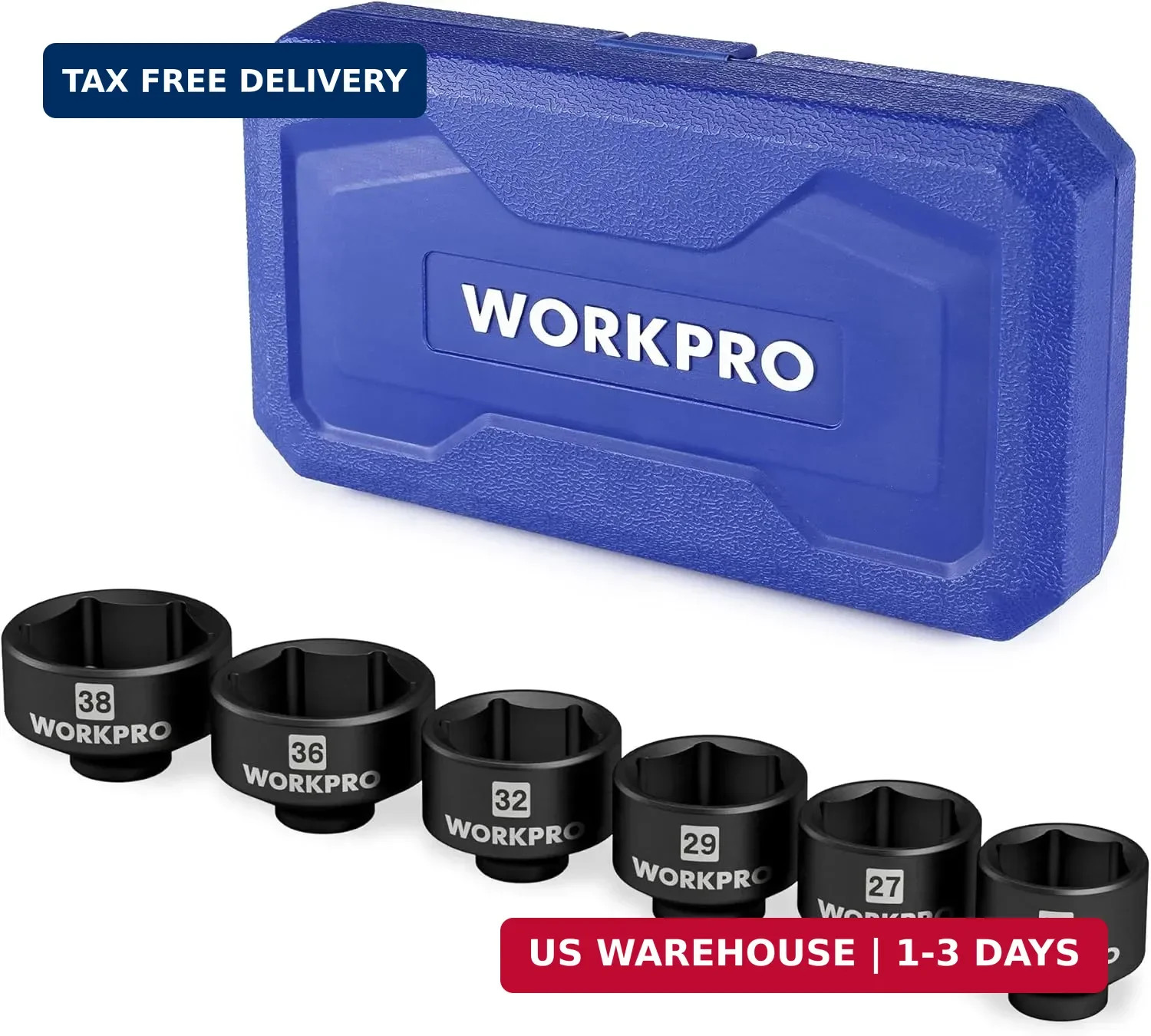 WORKPRO 24-38mm (6-Piece) Oil Filter Socket Wrench, Oil Filter Removal Tool, Oil