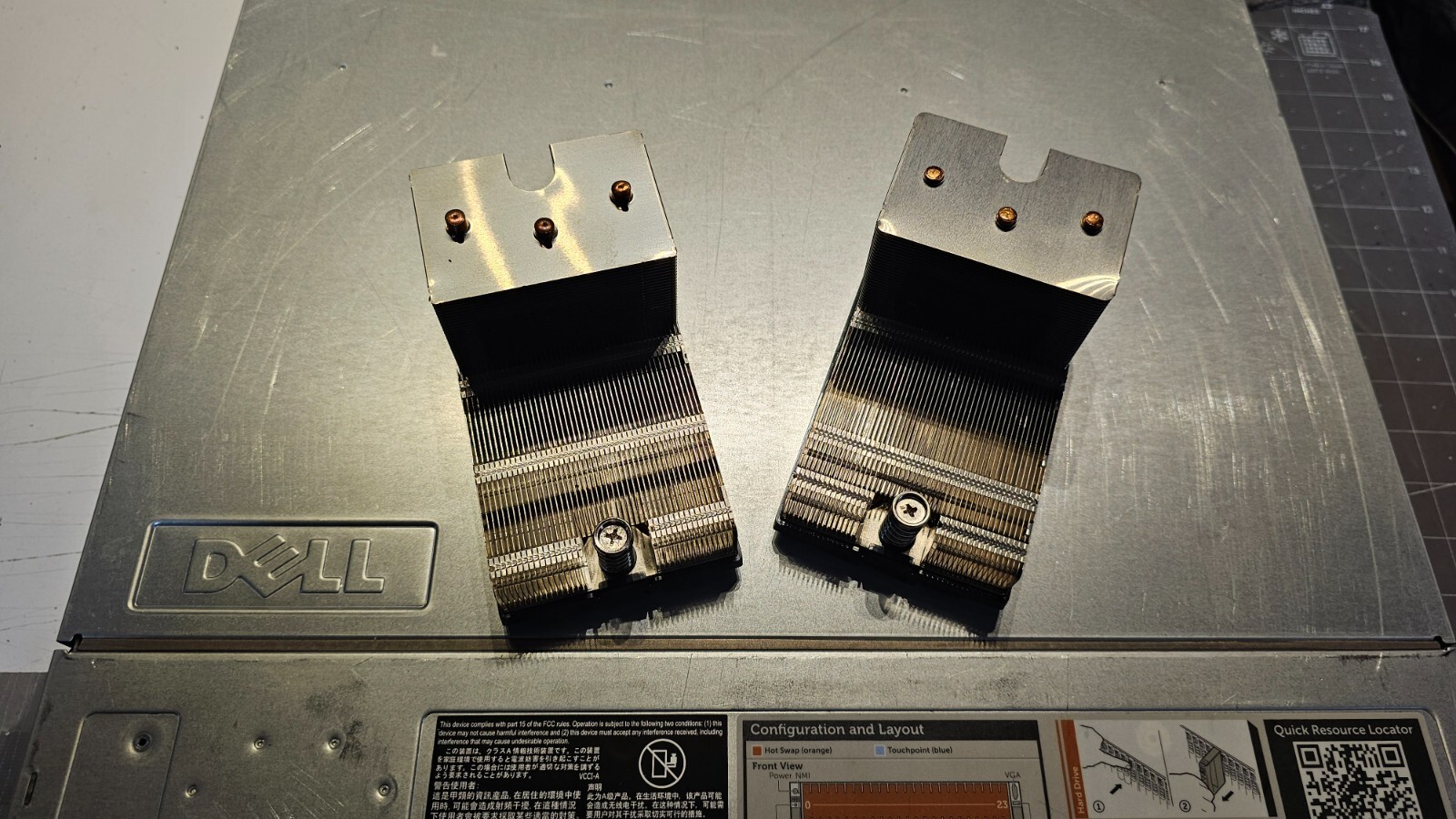 2x Dell PowerEdge Heatsinks for R720 R720XD SC8000 - PNs 5JW7M 05JW7M - Lot of 2
