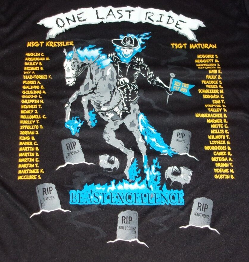 DISCONTINUED 323 TRS FLT 205 USAF AIR FORCE TRAINEE GRADUATION SHIRT SMALL
