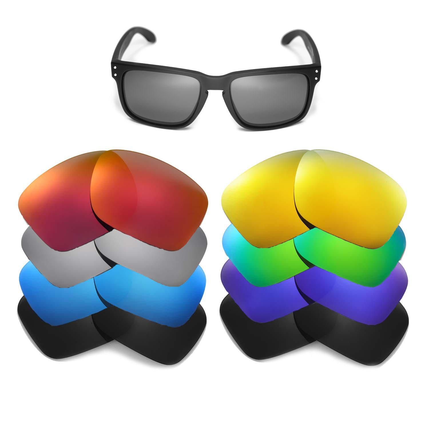 Walleva Replacement Lenses for Oakley Holbrook OO9102 55mm Sunglasses - Options