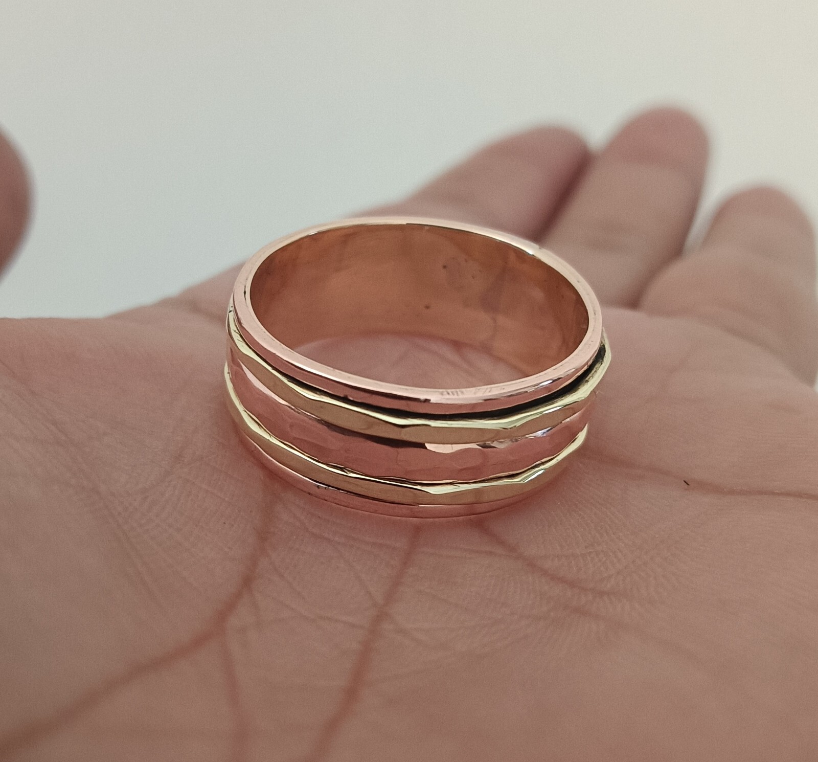 Solid 100% Pure Copper Spinner Band Ring Handmade Boho Thumb Ring All Size SR636