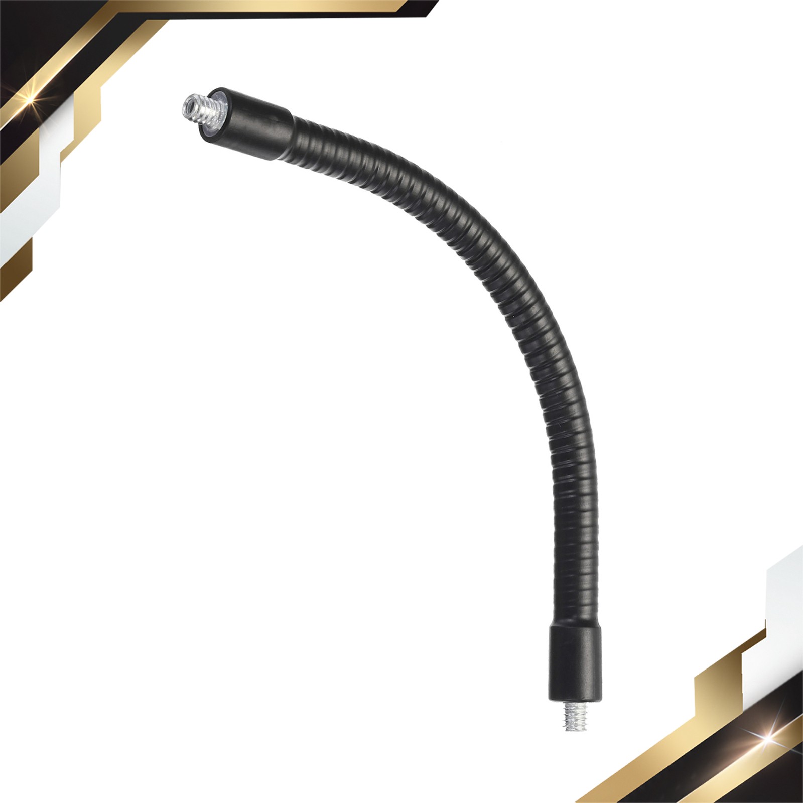 8 Inch Gooseneck 1/4"-20 Male to Male Thread Flexible Tube Extension Black