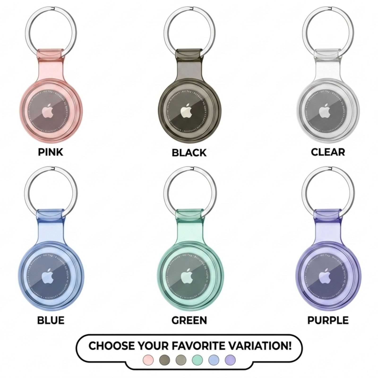 Waterproof Anti-lost Keychain Holder TPU Case for Apple Airtag Air Tag Dog Cat