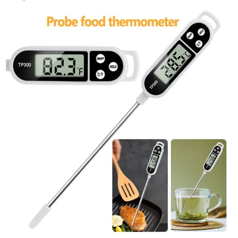 Digital Food Thermometer with Probe LCD Display Real Time Reading For Meat Bever