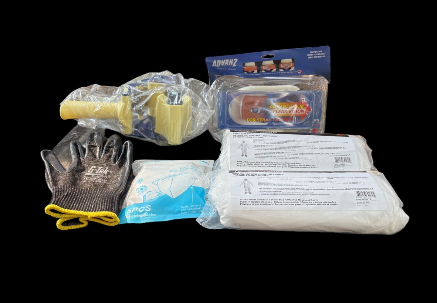 Painting / Maintenance PPE Bundle-Coveralls (2), Paint Goggles, N95, Gloves