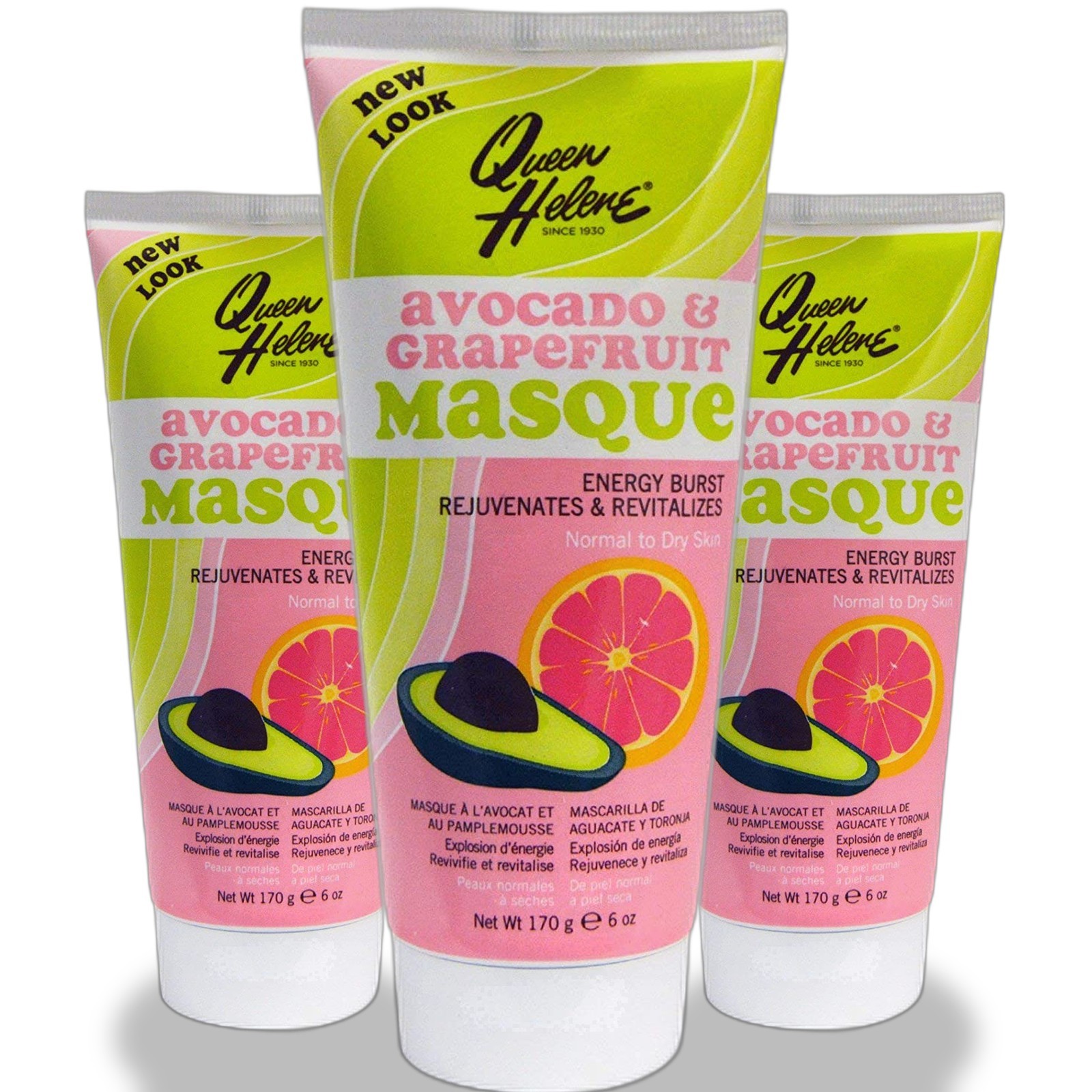 Queen Helene Avocado Grapefruit Masque Face Mask Skin Care Beauty 3 Pack