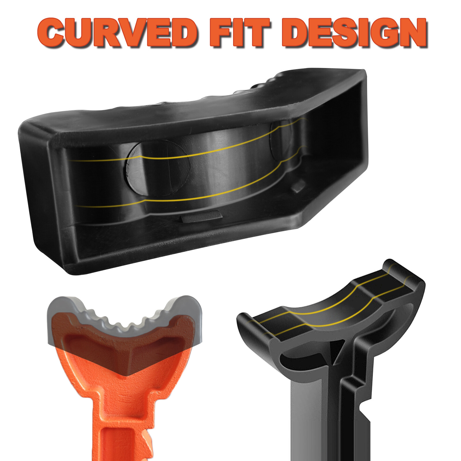 2x 6Ton Axle Jack Stand Pad Adapter Universal Slotted Frame Rail Rubber Adapter。