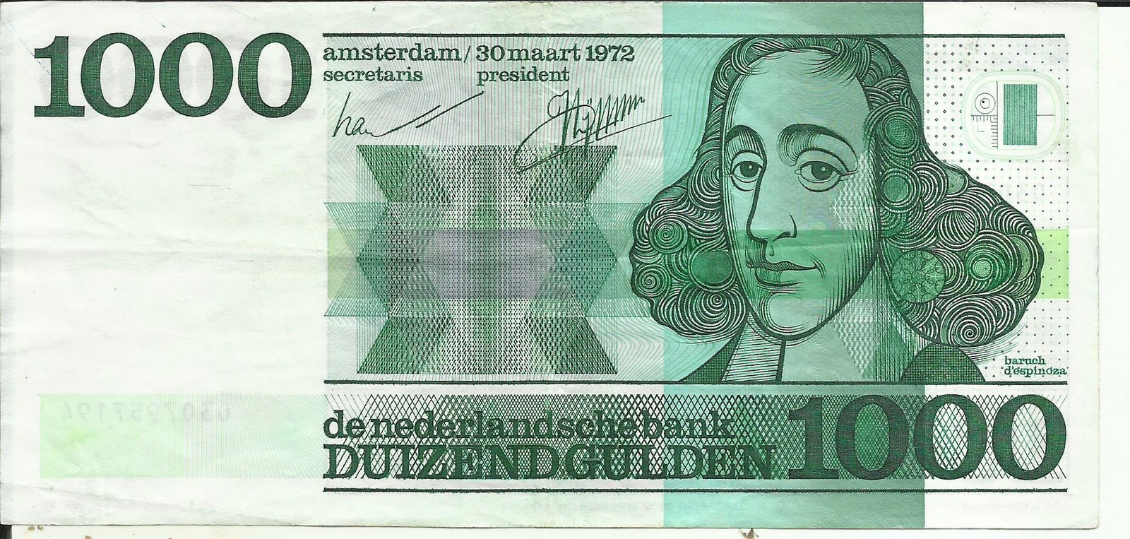 NETHERLANDS 1000 GULDEN 1972  P 94. VF CONDITION. 4RW 26 SET