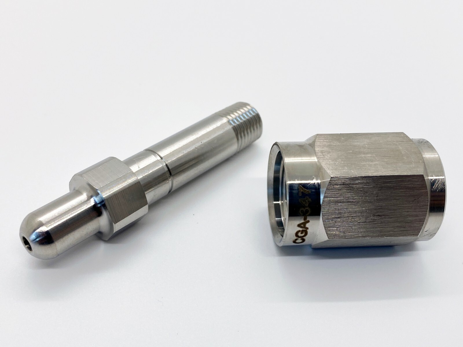 CGA 347 Stainless Steel Nut and Nipple Bottle Fittings Breathing Air 4500 PSI