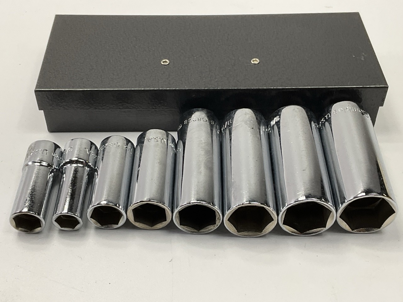 VINTAGE - Gambles 8 Piece Deep Socket, 6 Point, 3/8" Drive - MADE IN USA