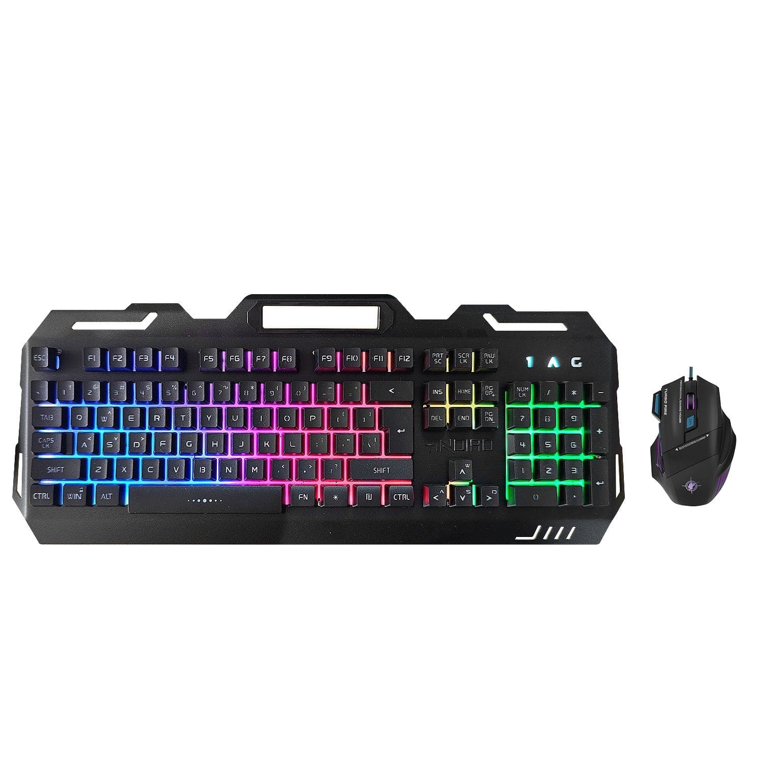 Wired Gaming Keyboard & Mouse Combo - Anti-Ghosting Multi-Key, 7-RGB Backlights
