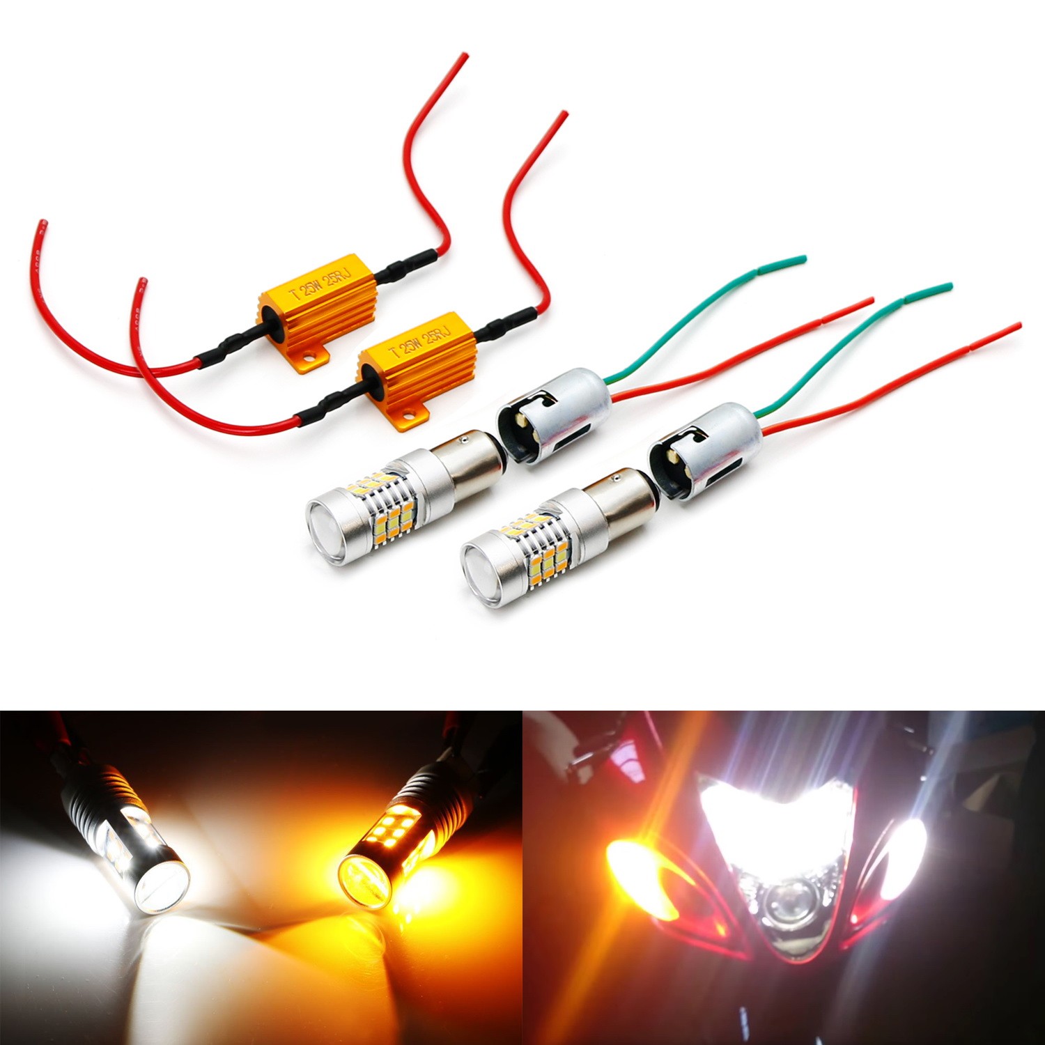 White/Amber Switchback LED Lighting Conversion Kit For Suzuki Hayabusa GSX1300R