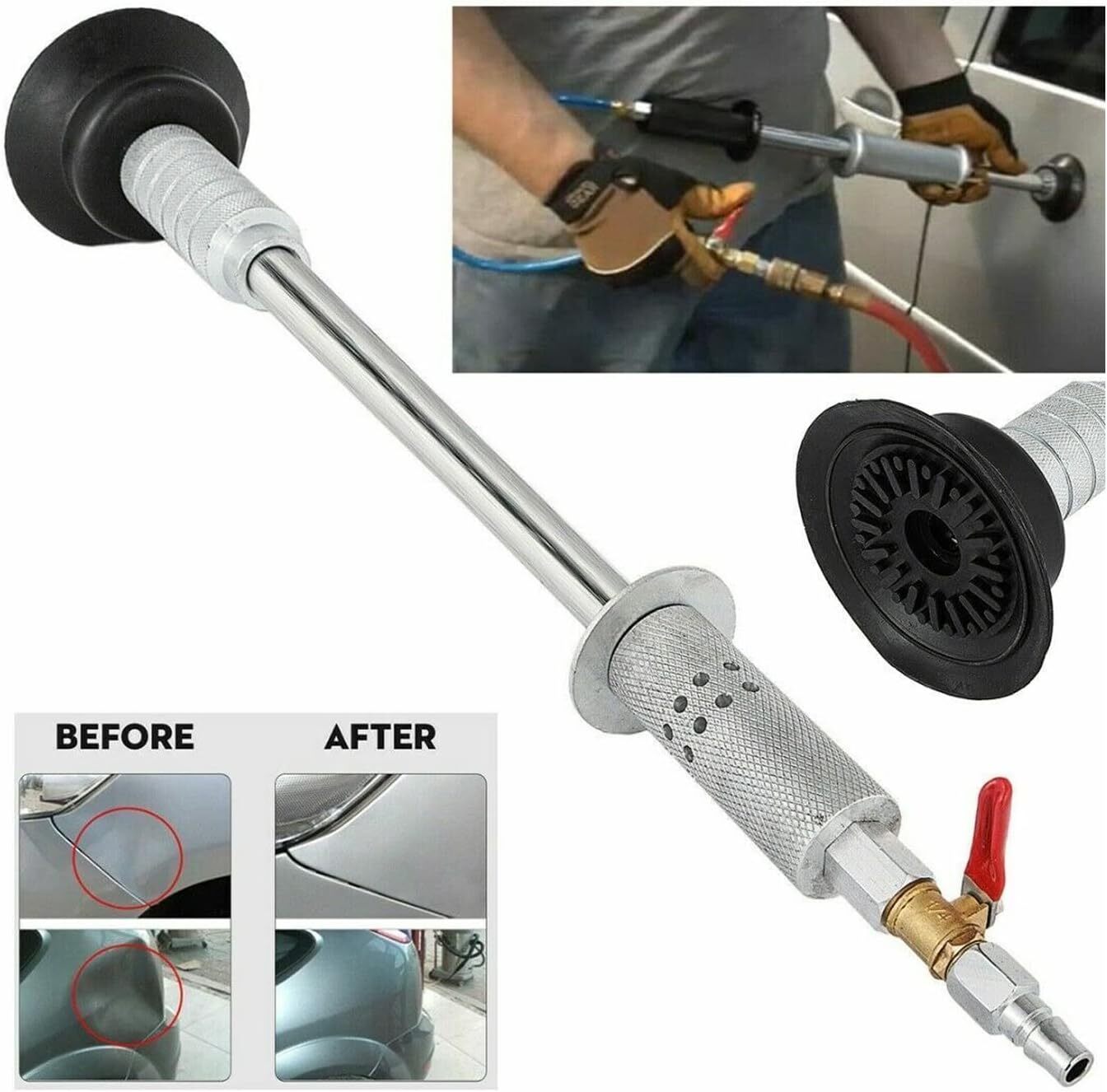 Air Pneumatic Suction Dent Puller Slide Hammer Pulling Car Body Repair Work Tool