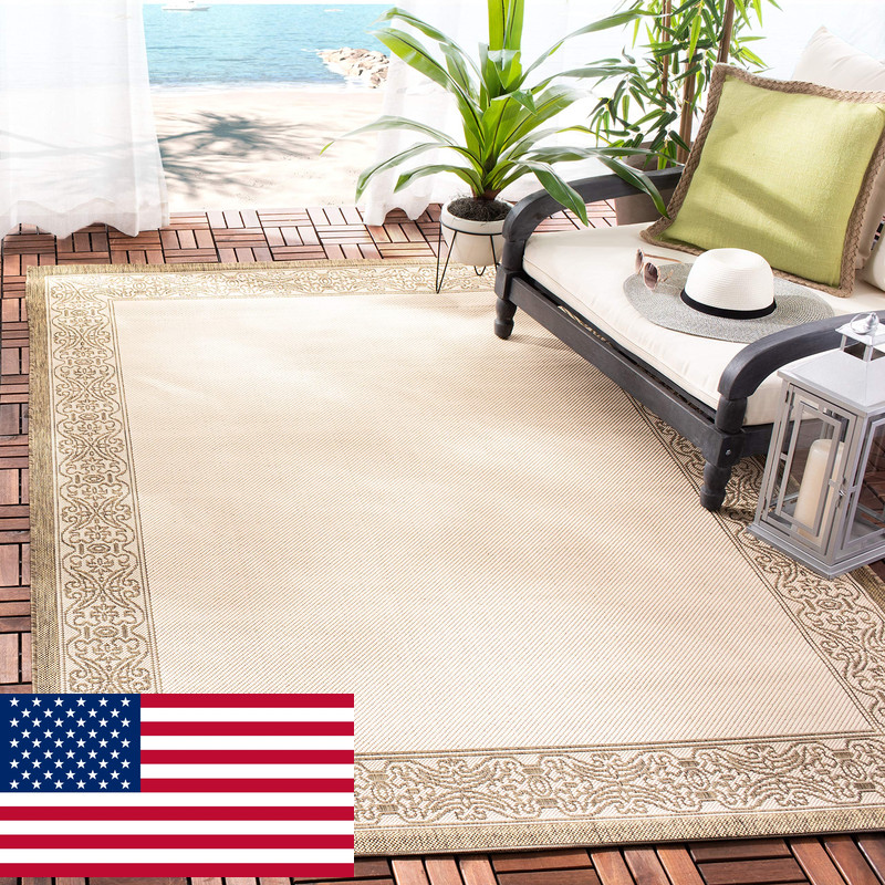 Safavieh Washable Rug Outdoor Courtyard Collection - 8 X 11 Natural Brown
