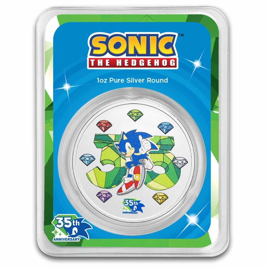 Sonic the Hedgehog 35th Anniversary 1 oz Silver Round (w/TEP)