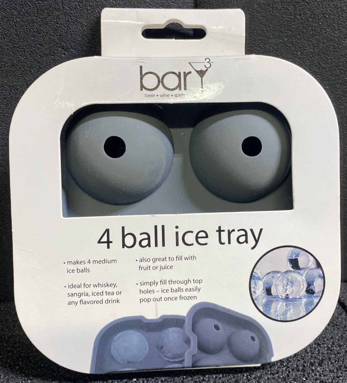 Bar Y3 Silicone Ice Tray 4 Packs Ball Mold