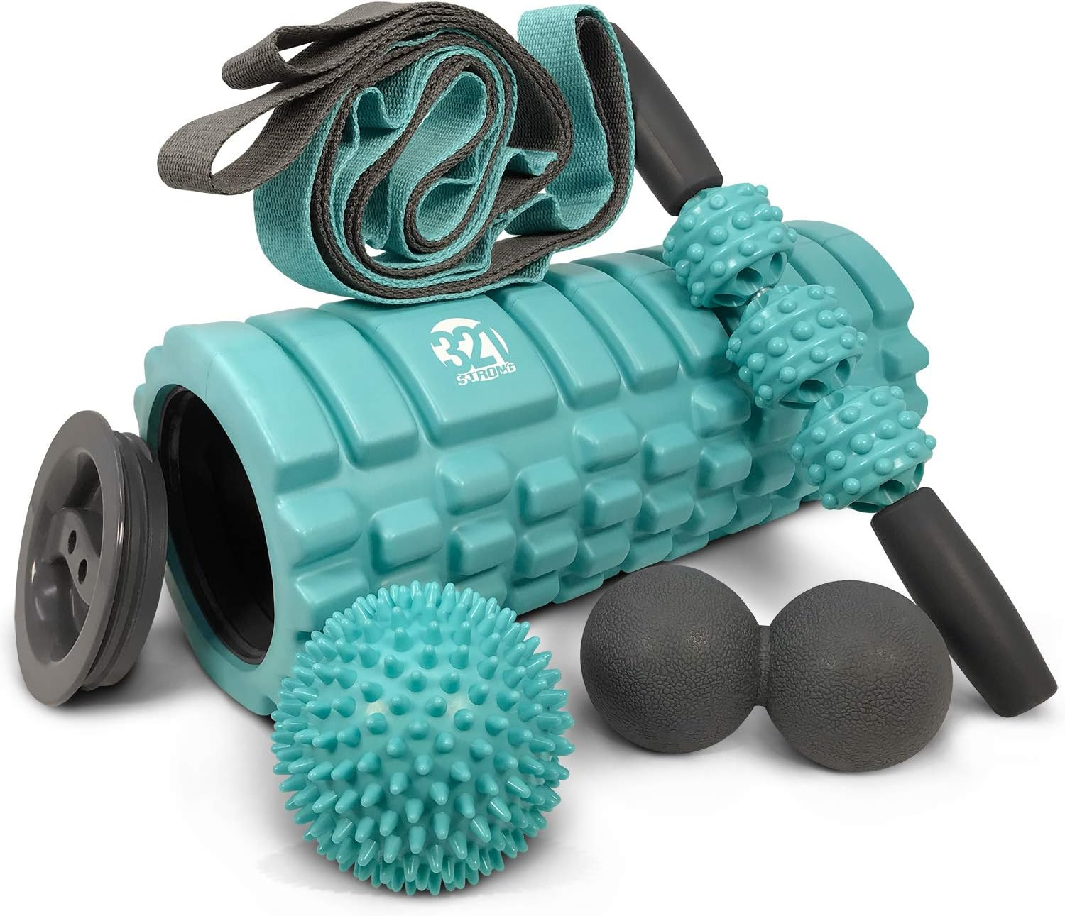 5 in 1 Foam Roller Set with Hollow Core Deep Tissue Massager, Muscle Roller Stic