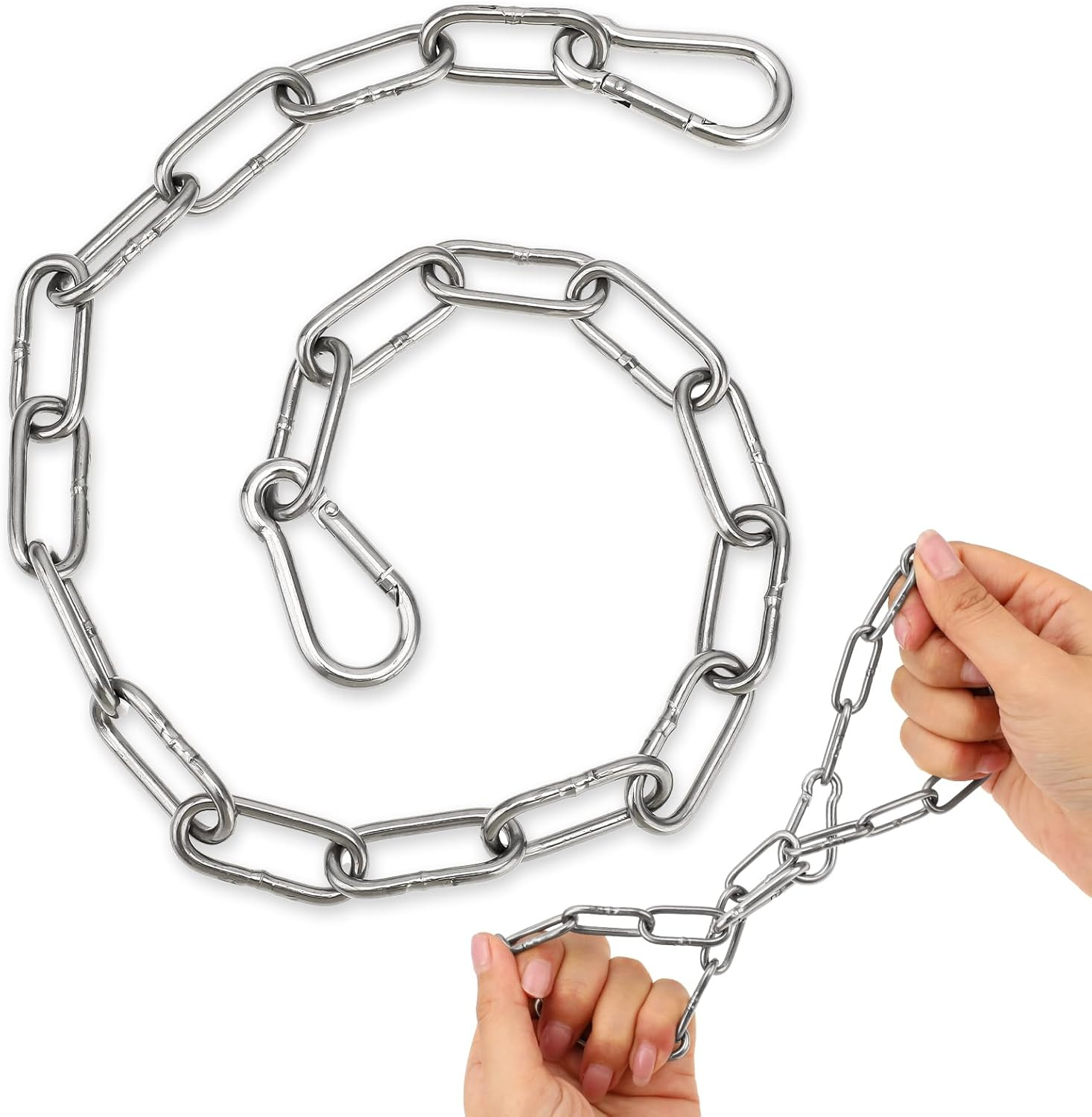 Gate Chain Lock, 20 Inch Stainless Steel Chain Locks for Outside, Metal Gate Cha