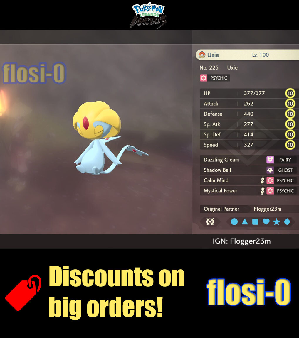 6IV Uxie Max Effort Level Pokemon Legends Arceus