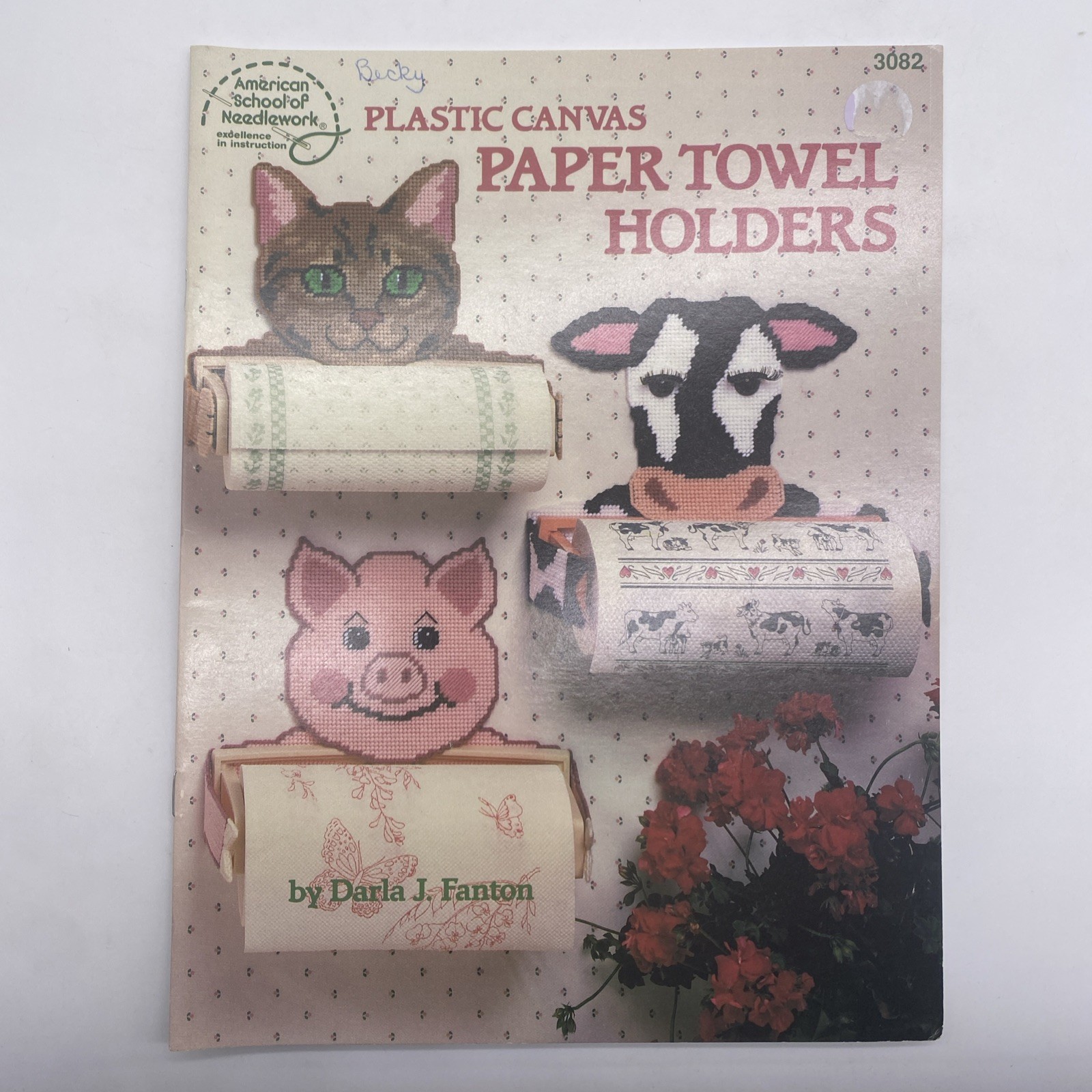 American School Of Needlework Paper Towel Holders Cross Stitch Pattern Booklet