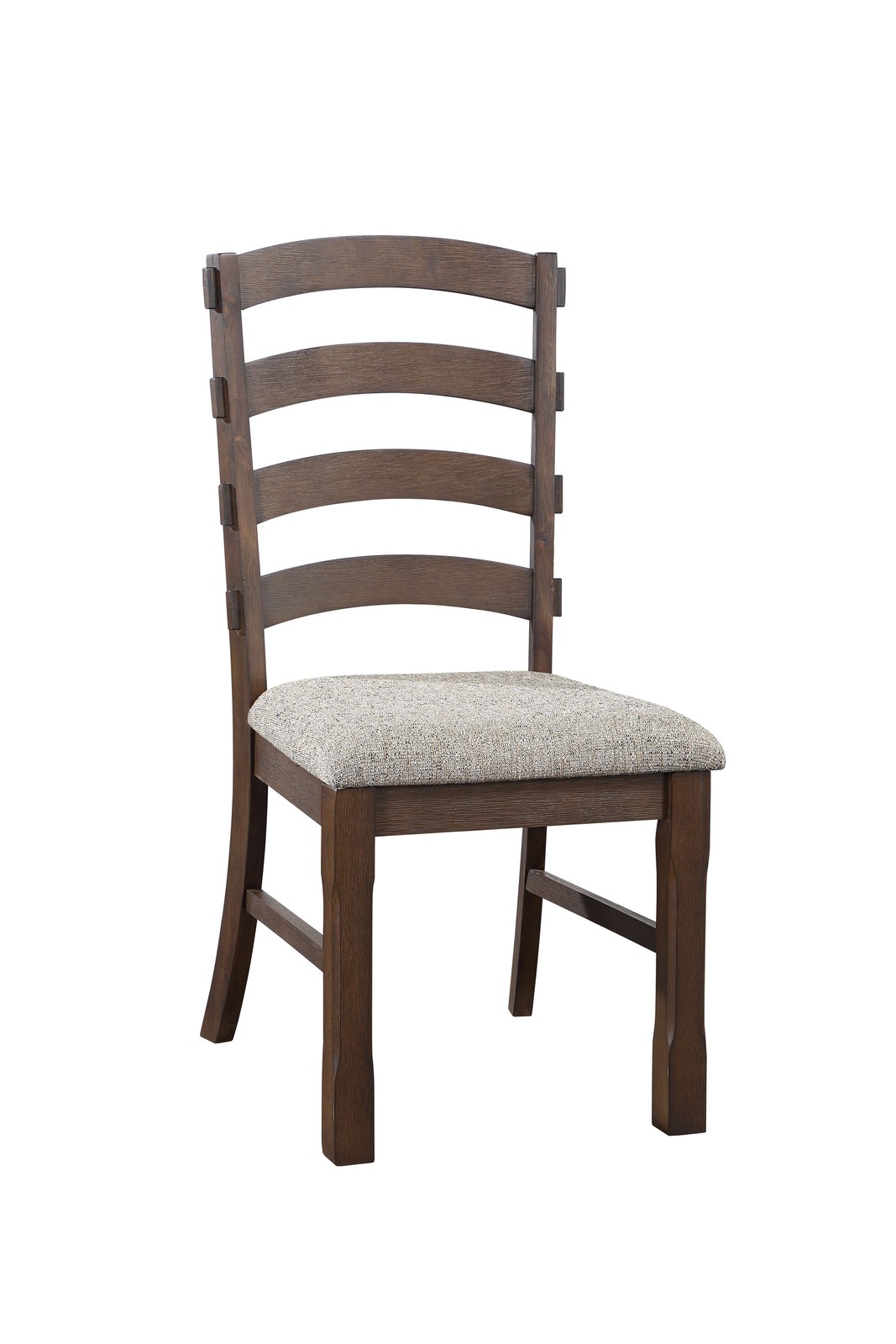 Gray Fabric & Rustic Brown Oak Finish Side Chair (Set of 2)