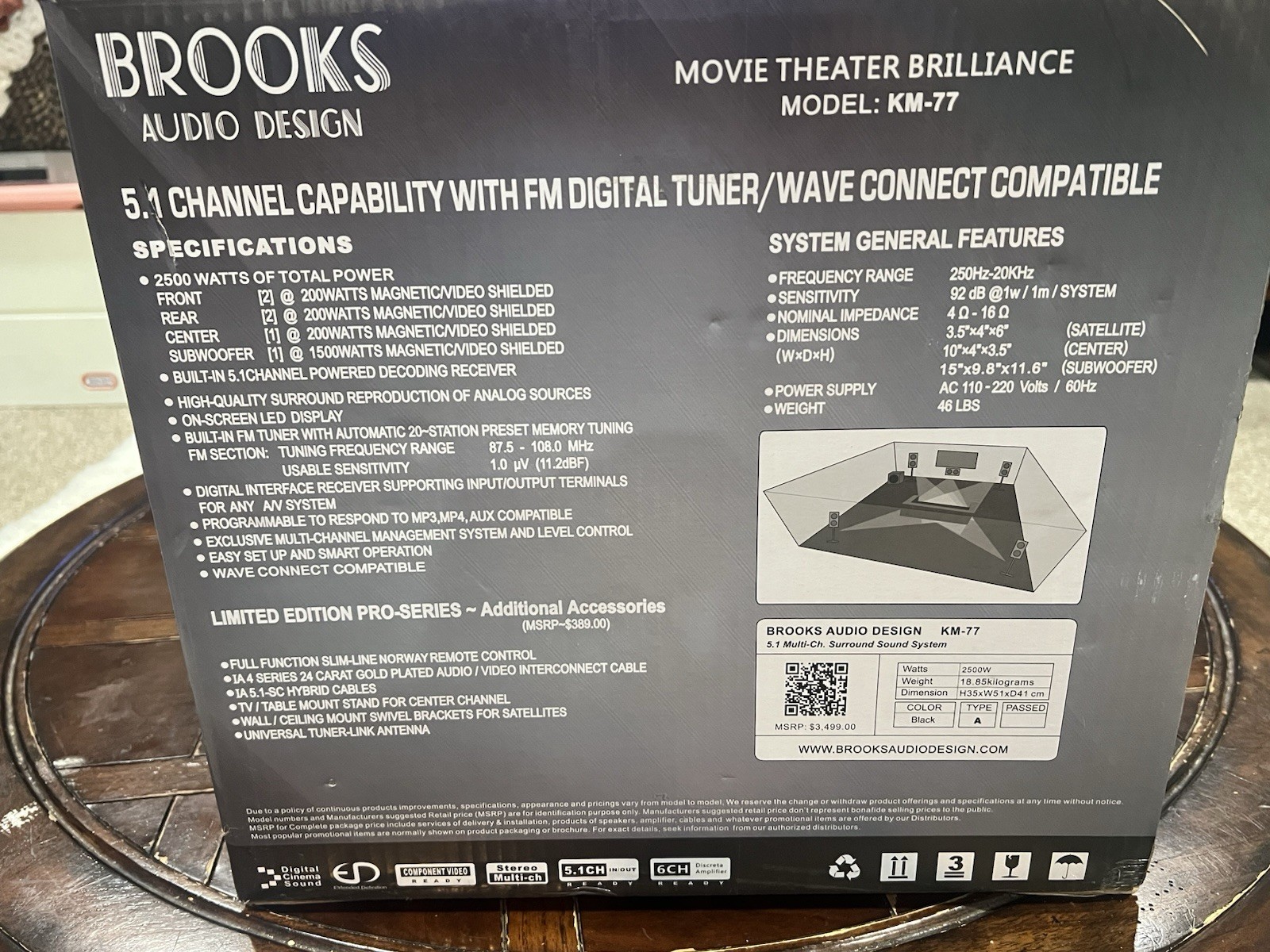 Home Theater System Brooks Audio Design KM-77