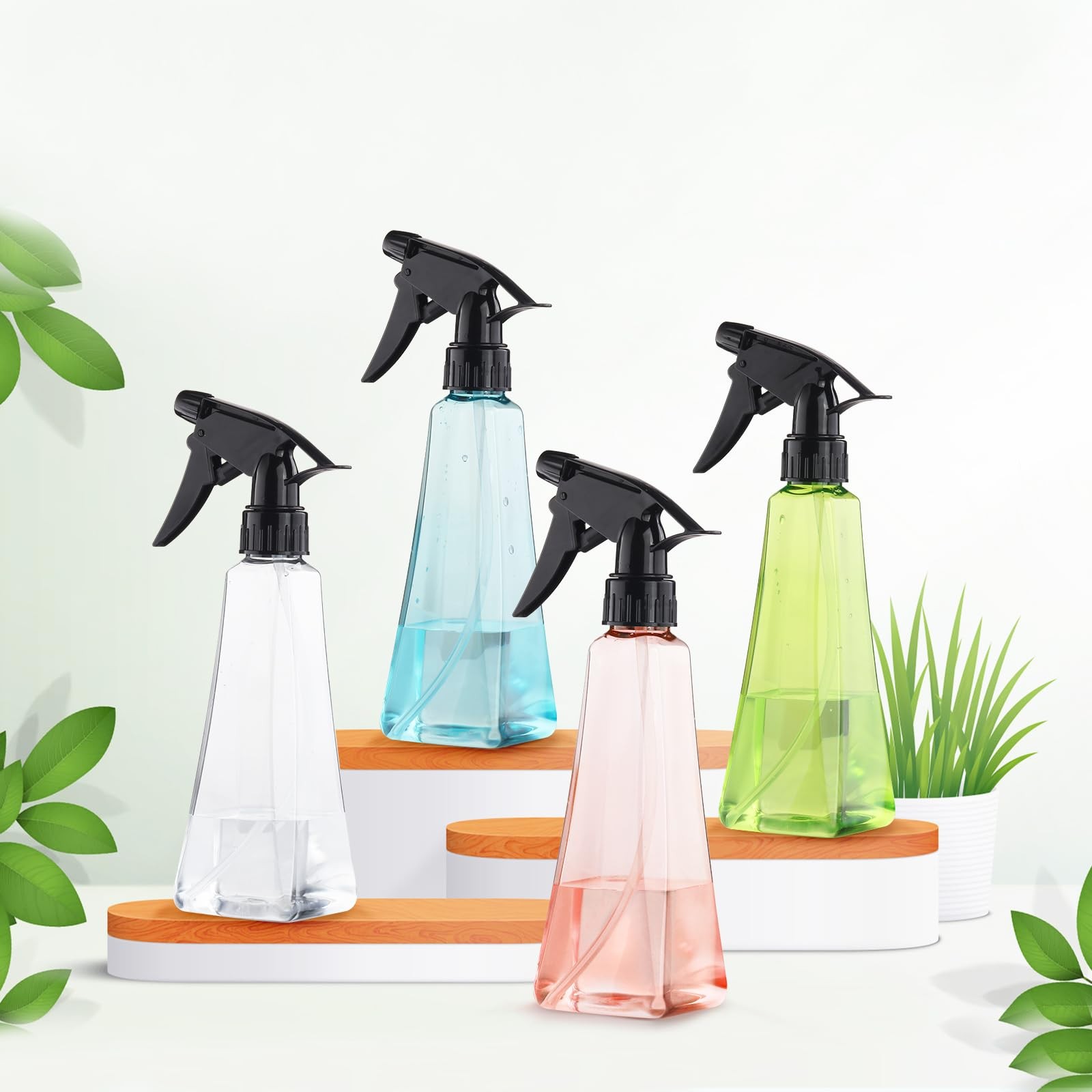 Spray Bottles (2-Pack, 12 Oz.) Mist/Stream, Plastic Water Clear +
