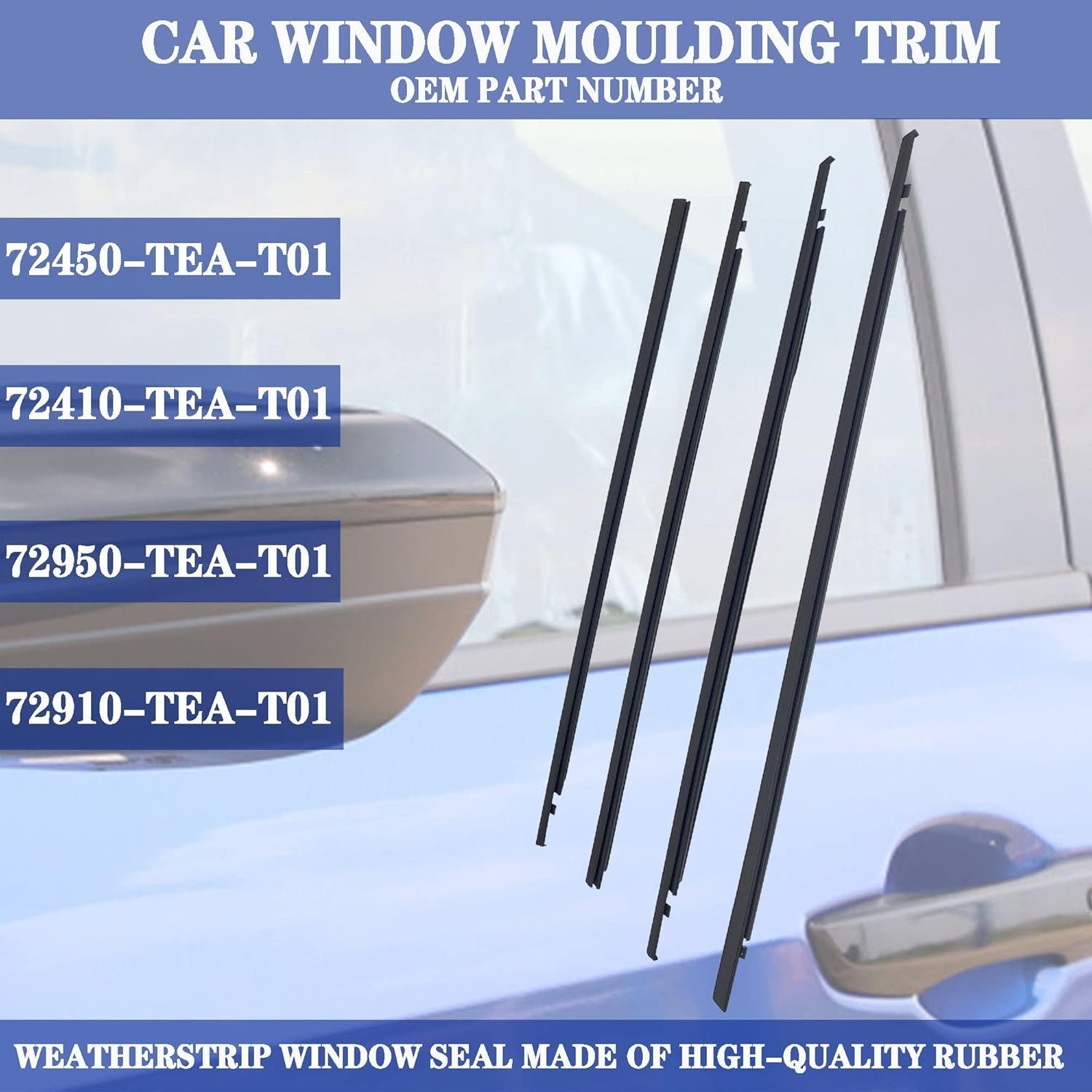 Window Weatherstrip Compatible with Honda Civic Hatchback 2016-2019 Replaces ...
