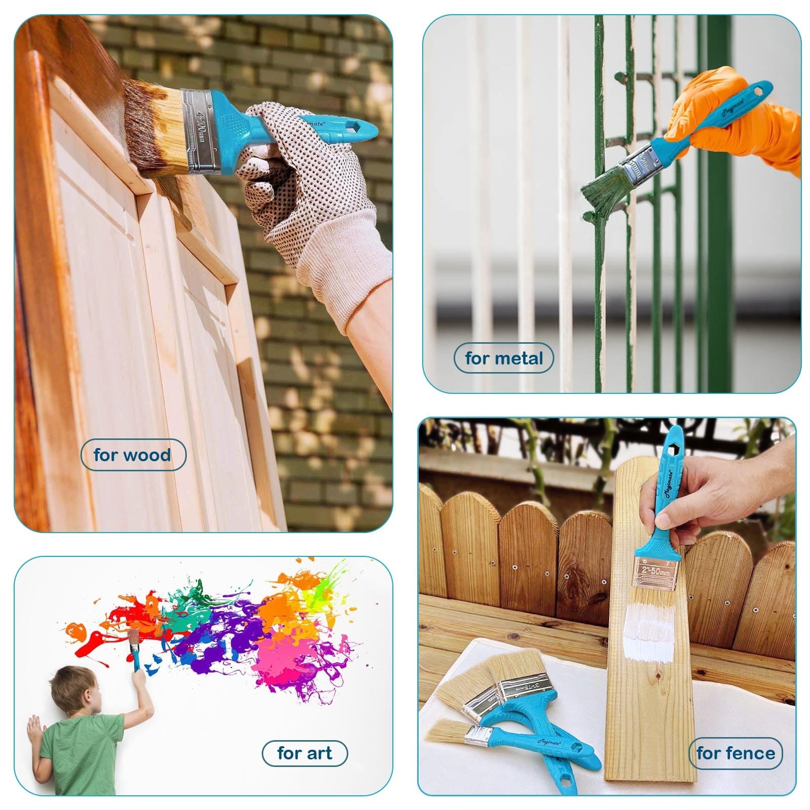Stain Brush 4-inch Chip Brush Wide Flat Bristle Paint Brush for Painting Wall...