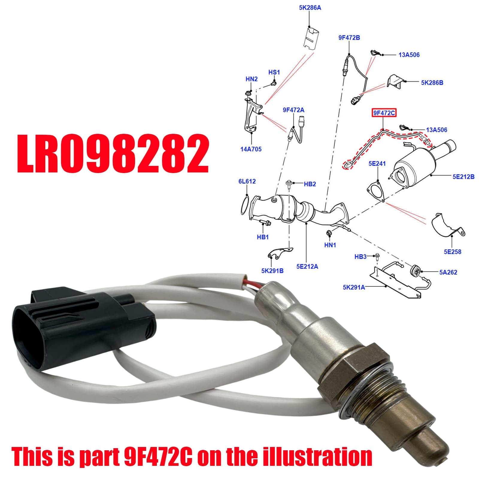 OXYGEN SENSOR FOR LR DISCOVERY SPORT RANGE ROVER EVOQUE VELAR LR098282 LR174557