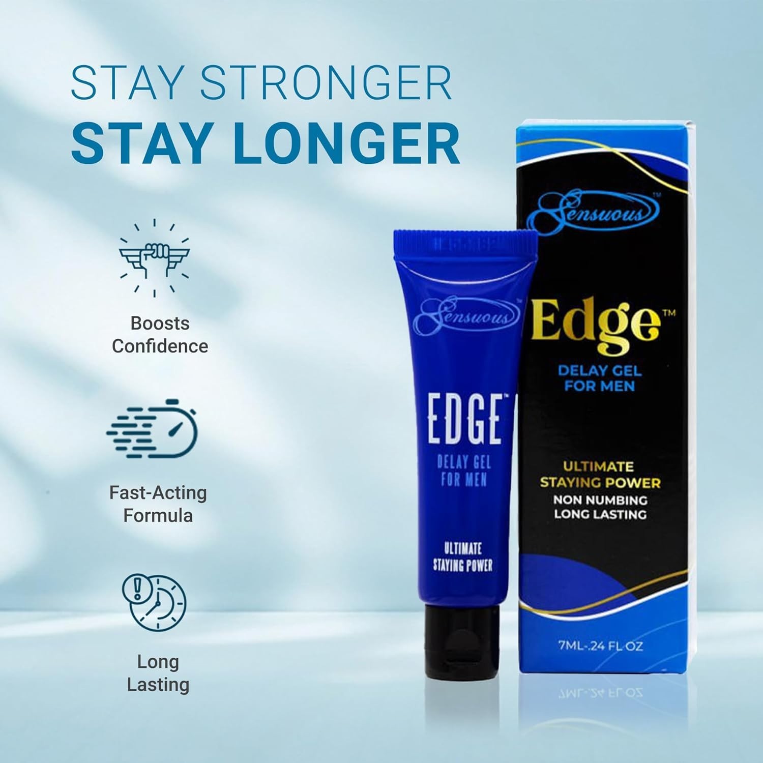 Edge Delay Gel. Ultimate Staying Power: Natural, Prolonging and Desensitizing