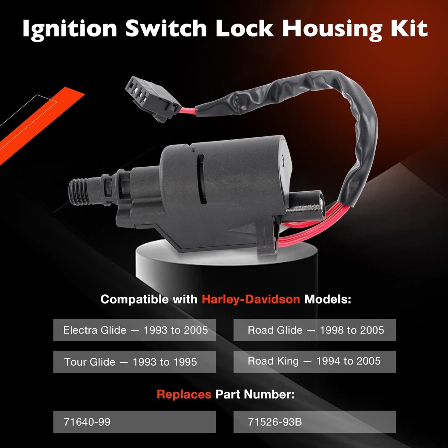 Ignition Switch Fork Lock Housing Kit For 1993-2005 Harley Touring Electra Glide