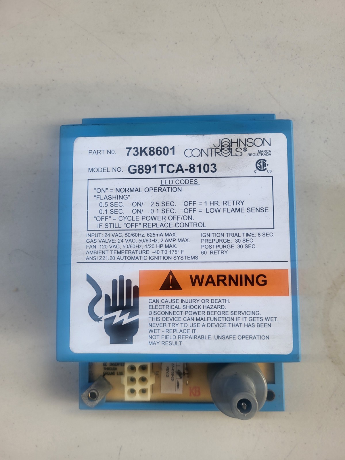 USED OEM Lennox Pulse Johnson Control 73K8601  G891TCA-8103 FREE SHIPPING