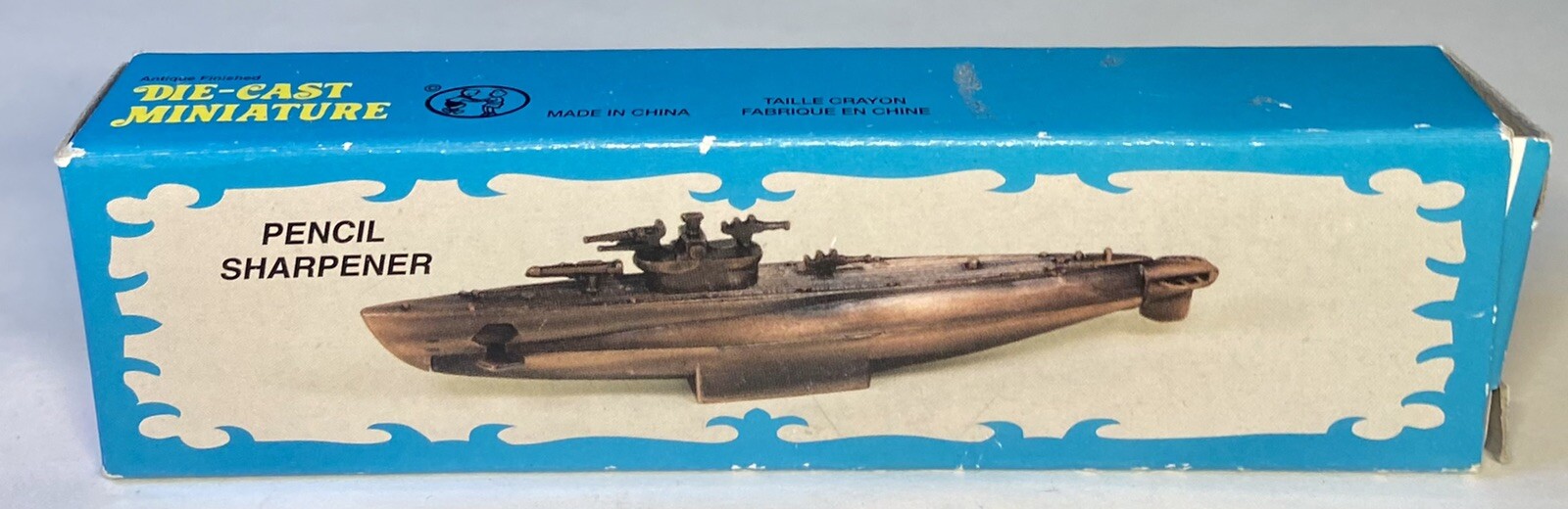 Vintage Antique Finish Metal Diecast Miniature Battleship Pencil Sharpener New ￼