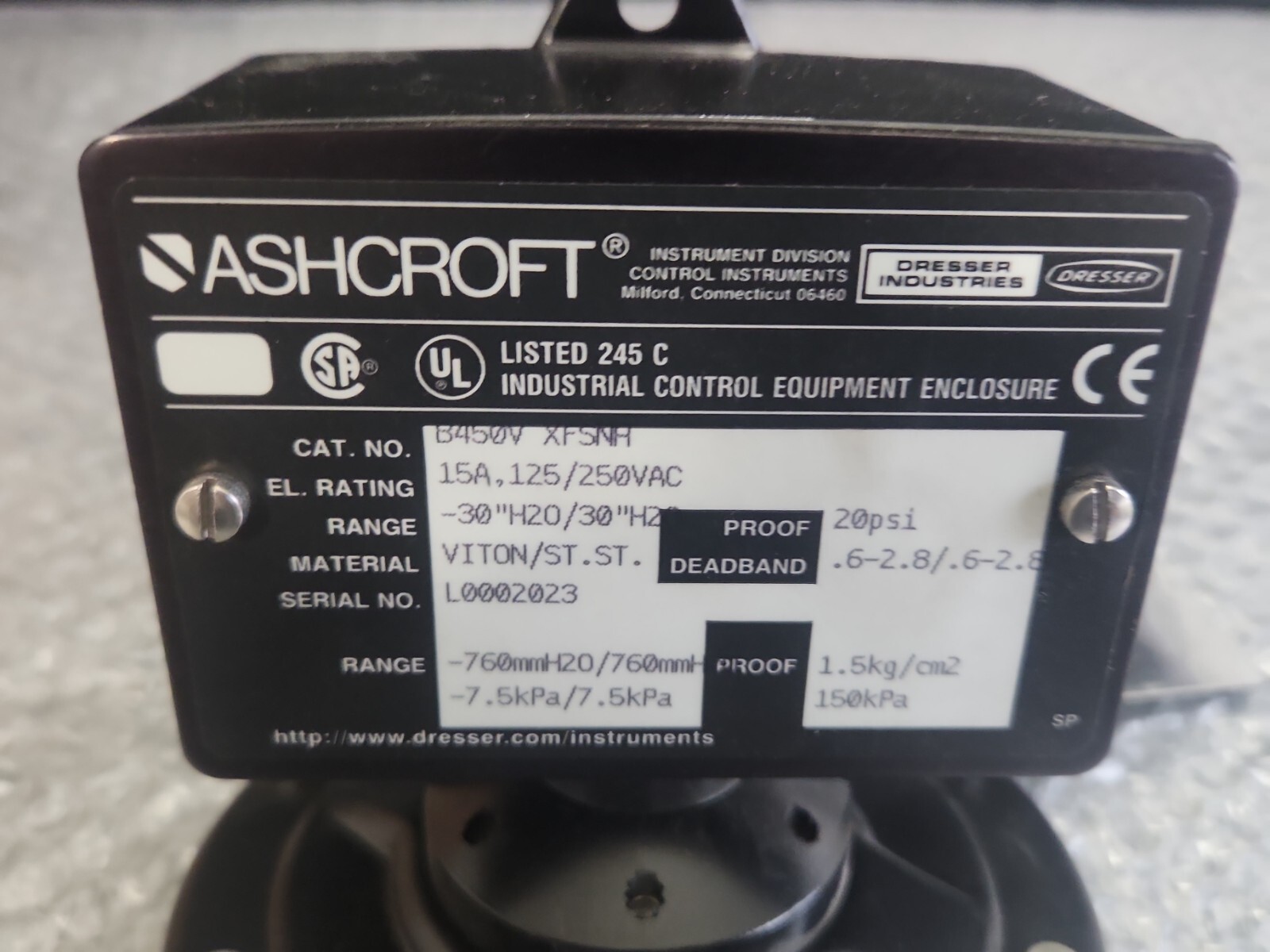 🆕️ Ashcroft B450V XFSNH Pressure Switch ⚡️🇺🇸 SHIP+WARRANTY
