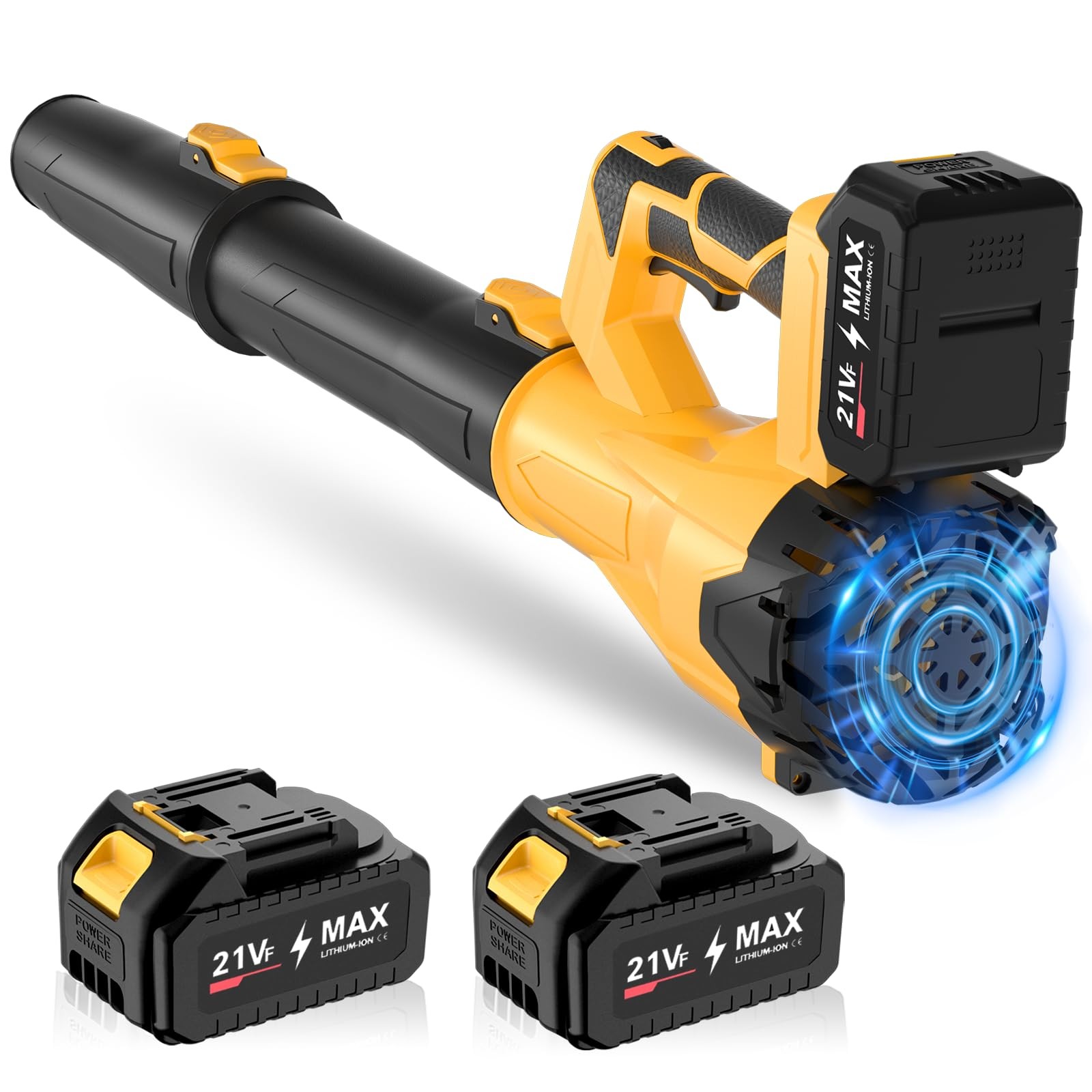 Cordless Leaf Blower, Electric Leaf Blower with Battery & Charger – 2×4.0Ah B...