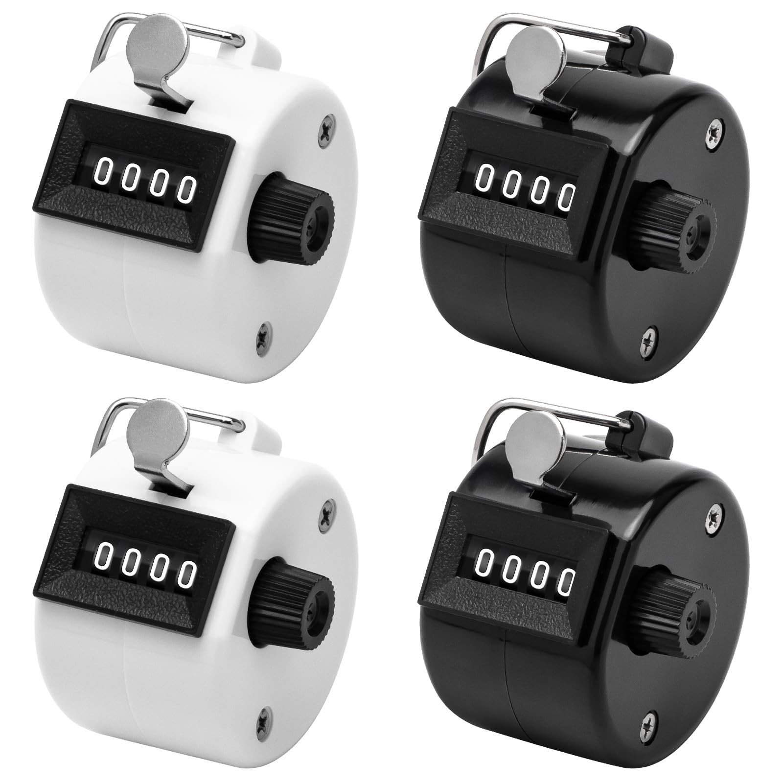 4-Digit Handheld Mechanical Counter Clicker with Finger Ring, Tally Counter f...