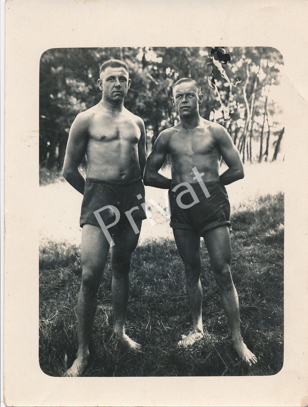 Photo WW II Wehrmacht Soldiers Swim Trunks Leisure K1.79