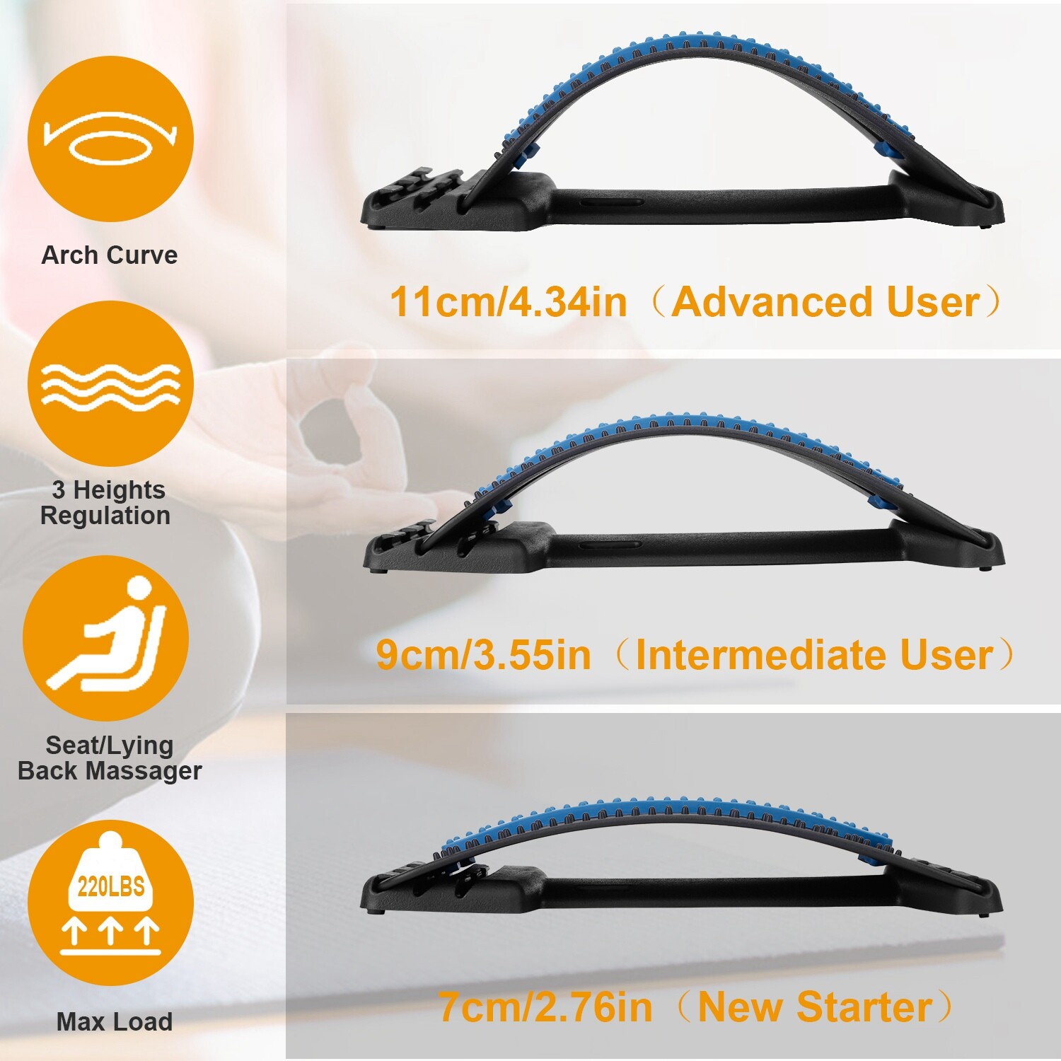 Magic Back Support Stretcher Posture Massager Lumbar Spine Extender Portable New