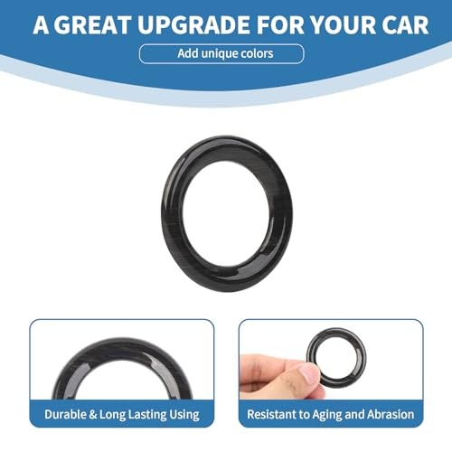 for Silverado Push Start Stop Button Trim Ring Cover for Chevy Silverado Black