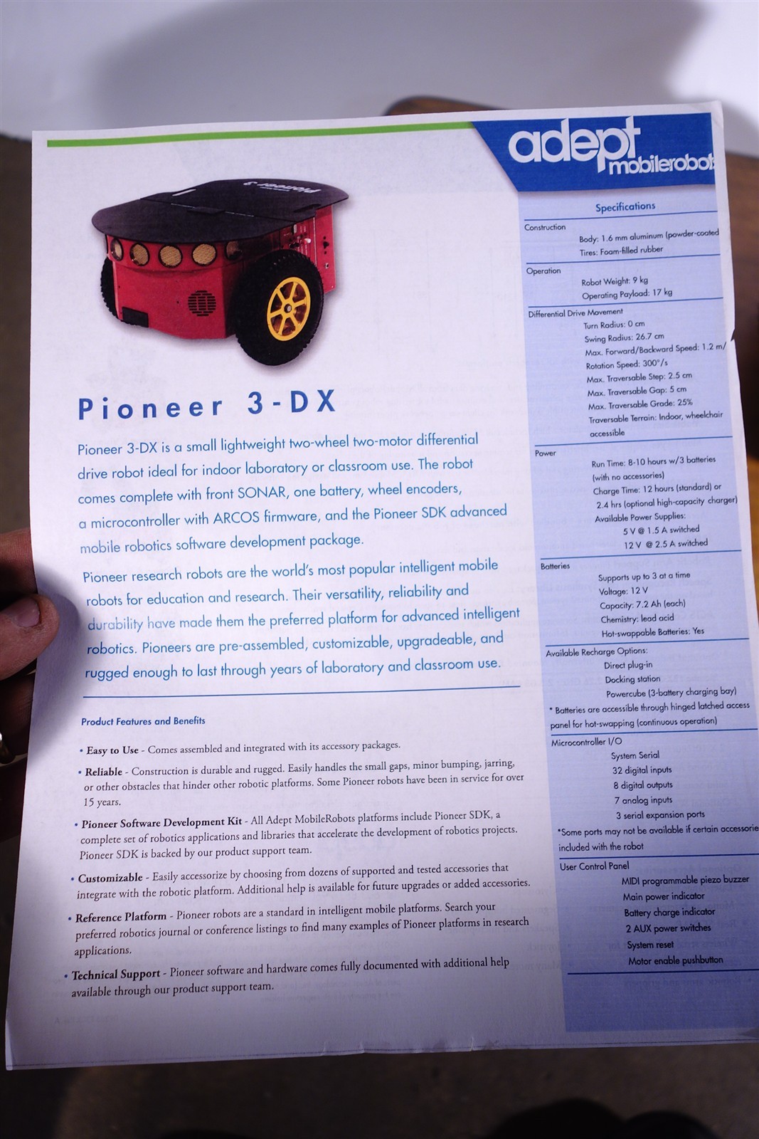 Mobile Robots P3-DX Pioneer 3 Robot