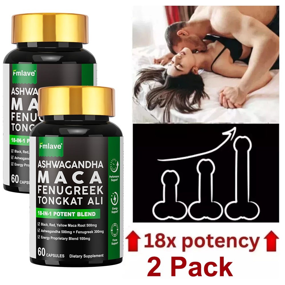 2 Pack Maca Root Capsules -Maca Root Ashwagandha Fenugreek Ginseng L-Arginine US