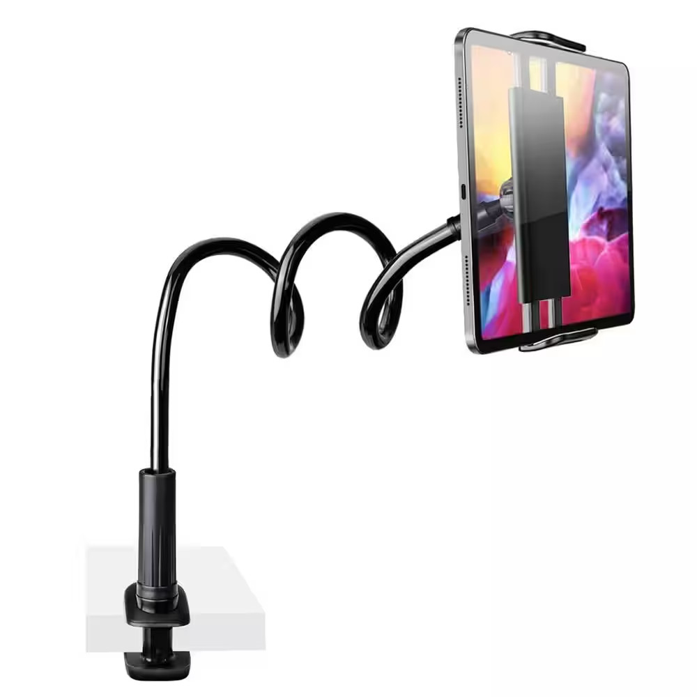 Adjustable Tablet Stand Holder with 33 In. Long Gooseneck for Ipad Kindle Readin