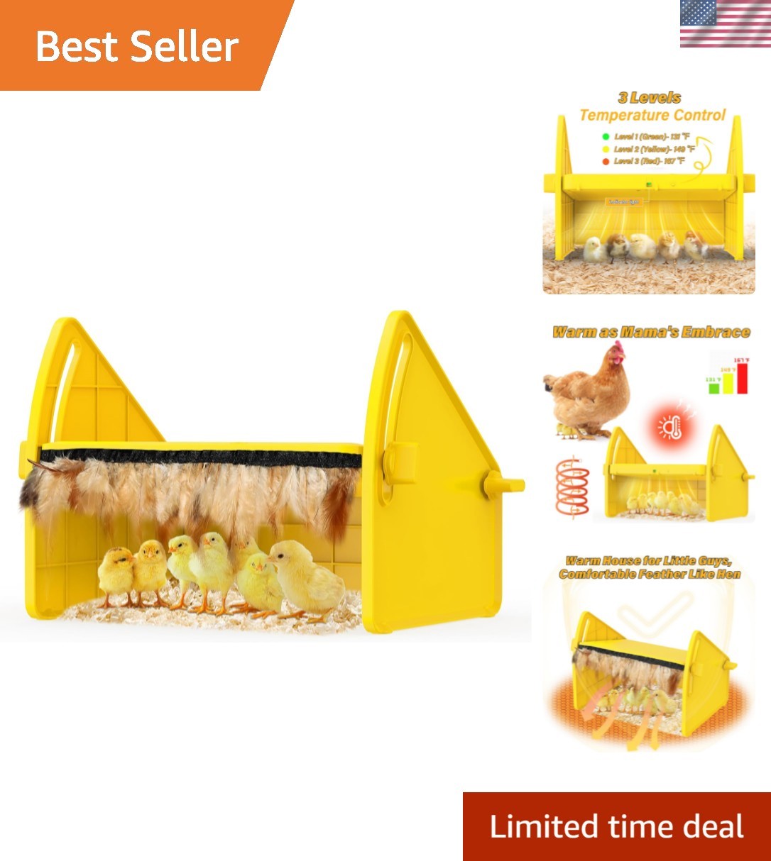 Adjustable Heating Brooder Plate for Chicks & Ducklings - 3 Temperature Levels