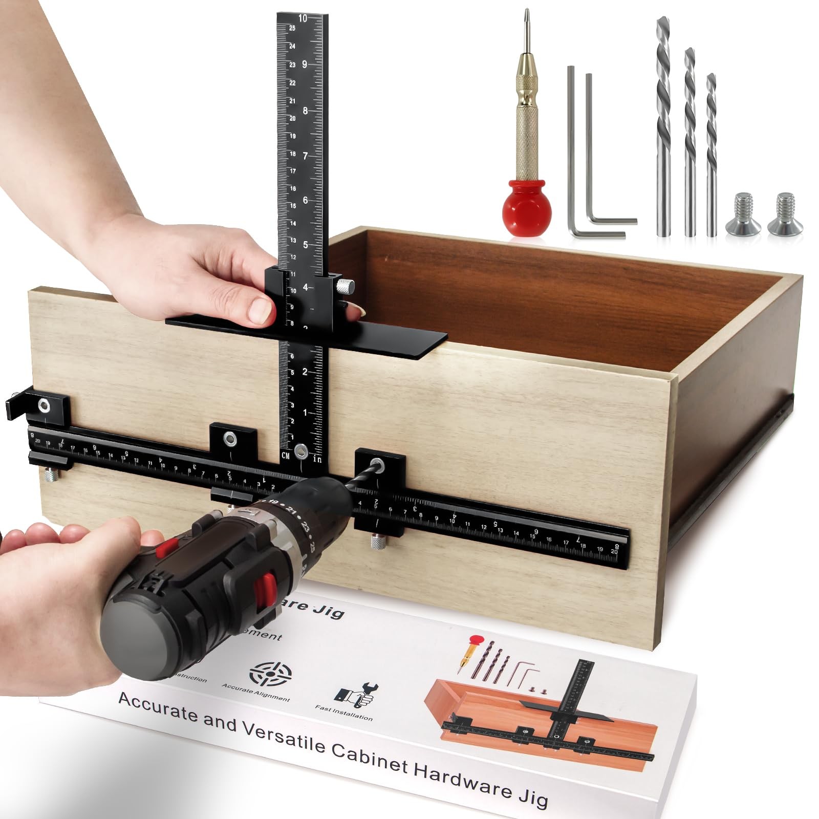Aluminum Alloy Cabinet Hardware Jig For Handles Pulls Knobs Template Tool