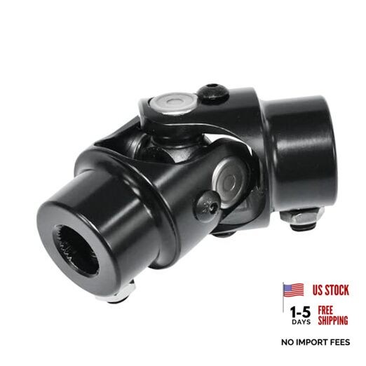 Black Steering Universal Joint U Joint Single Steering 5/8" 36 Spline x 3/4" DD