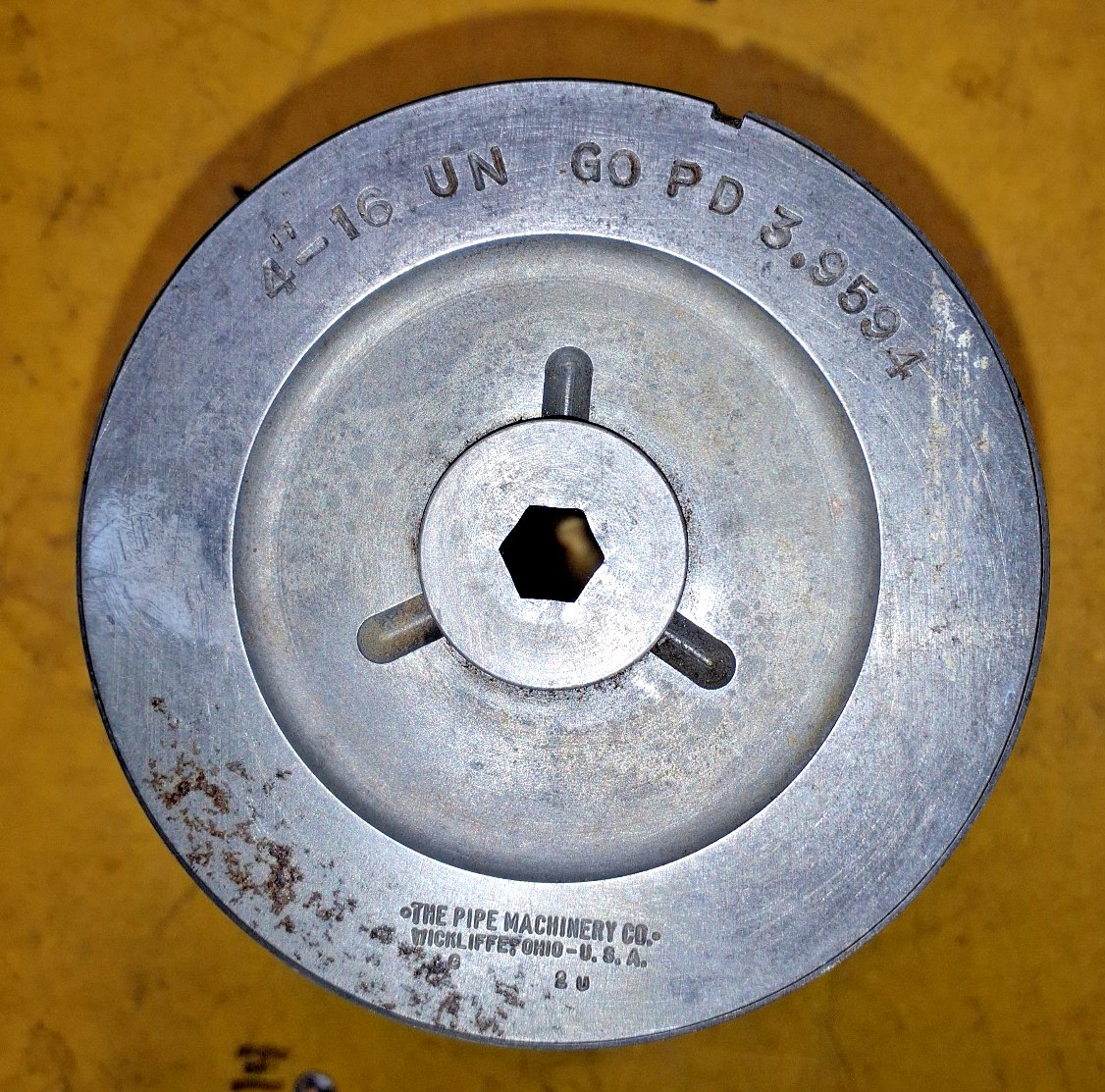 4" 16 UN 2B THREAD PLUG GAGE 4.0 4.00 GO ONLY P.D. = 3.9594