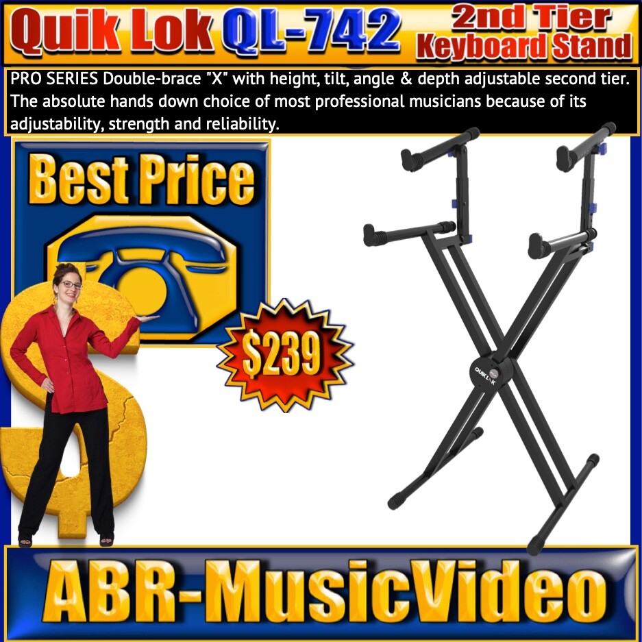 Quik Lok T-22 Double Tier Keyboard Stand