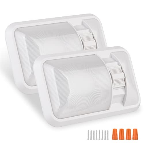 12V Led RV Ceiling Dome Light Frosted RV Interior Single Dome Light, 2-Pack